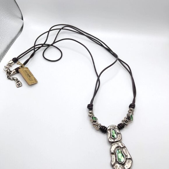 UNO DE 50 Confessions Swarovski Crystal Pendant Leather Necklace BOHO NEW - Picture 4 of 8